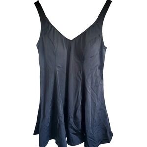 Fit 4 U Women's 16‎ Black One Piece Swimsuit W/ Dress Overlay Pad Cups NWT